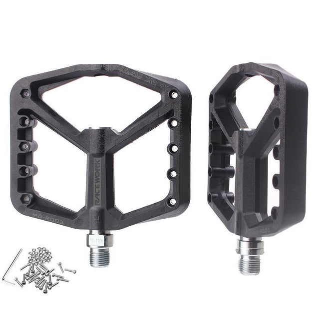 A Pair Of Wide Anti-Slip Nylon Bike Pedals - Blue