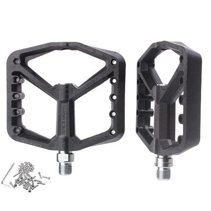 A Pair Of Wide Anti-Slip Nylon Bike Pedals - Blue