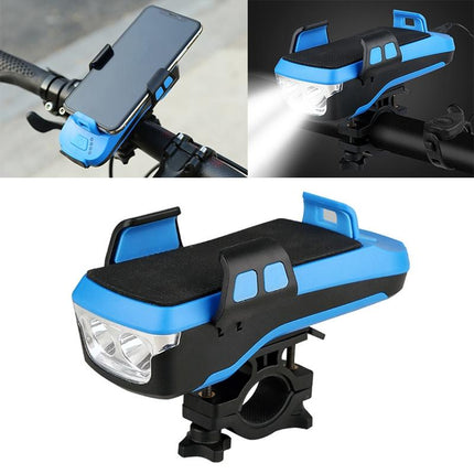 Rechargeable Bike Light With Horn & Holder - Black