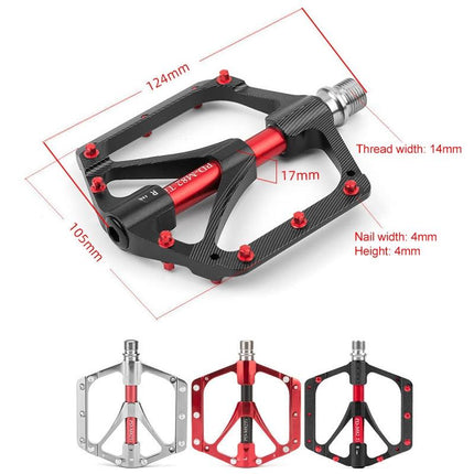 Titanium Alloy 3-Bearing Mountain Bike Pedals - Black