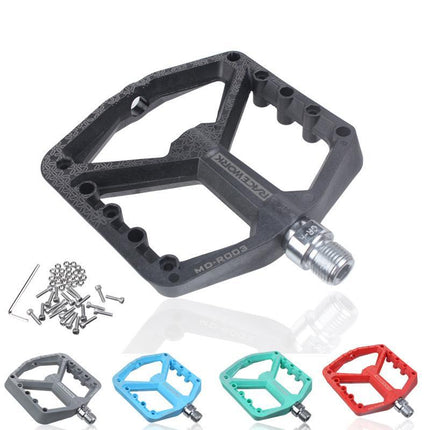 A Pair Of Wide Anti-Slip Nylon Bike Pedals - Gray