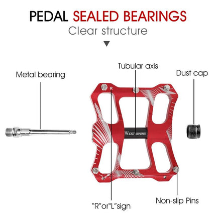 Aluminum Bicycle Pedals Riding Foot Accessories - Silver