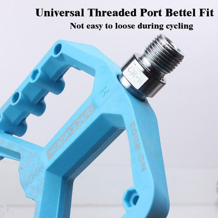A Pair Of Wide Anti-Slip Nylon Bike Pedals - Cyan