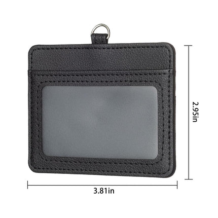Horizontal Id Card Bag & Lanyard - Black