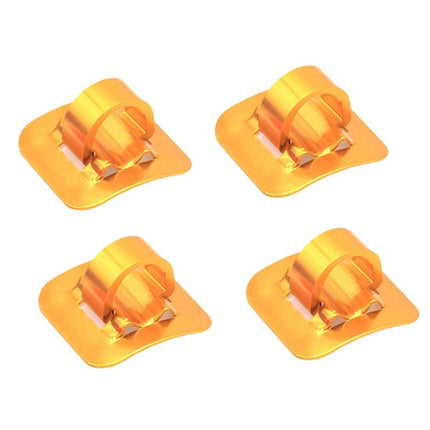 4-Piece Bike Hose Line Guide Adhesive C Buckle Aluminum Alloy Style - Golden