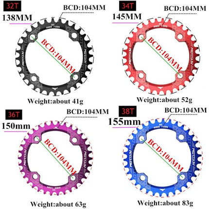 Mtb 104Bcd Narrow Wide Chainring 32T - Purple