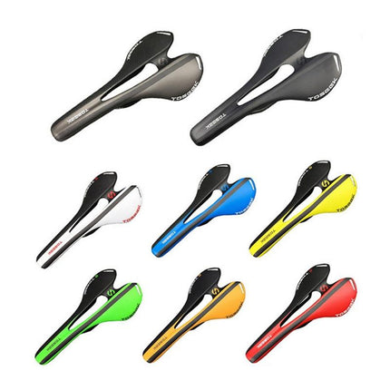 Toseek Carbon Fiber Road Bike Saddle 3K Texture & Extinction - Blue