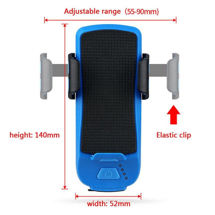 Rechargeable Bike Light With Horn & Holder - Blue