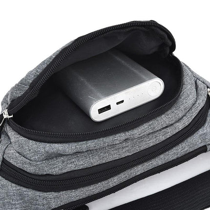 Waterproof Multi Pocket Chest Bag For Sports - Purple
