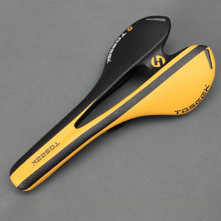Toseek Carbon Fiber Road Bike Saddle 3K Texture & Extinction - Red