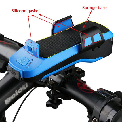 Rechargeable Bike Light With Horn & Holder - Red