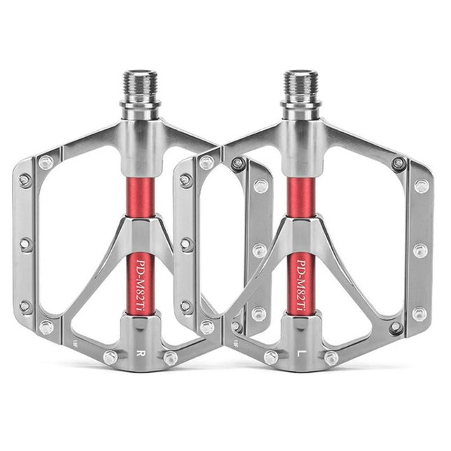 Titanium Alloy 3-Bearing Mountain Bike Pedals - Red