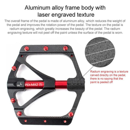 Titanium Alloy 3-Bearing Mountain Bike Pedals - Red