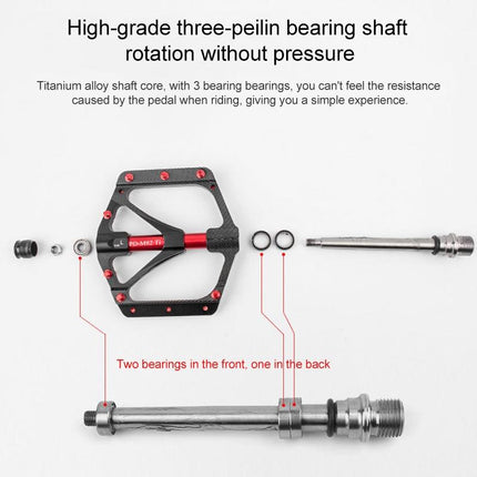 Titanium Alloy 3-Bearing Mountain Bike Pedals - Silver