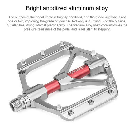 Titanium Alloy 3-Bearing Mountain Bike Pedals - Silver