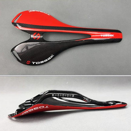 Toseek Carbon Fiber Road Bike Saddle 3K Texture & Extinction - Yellow