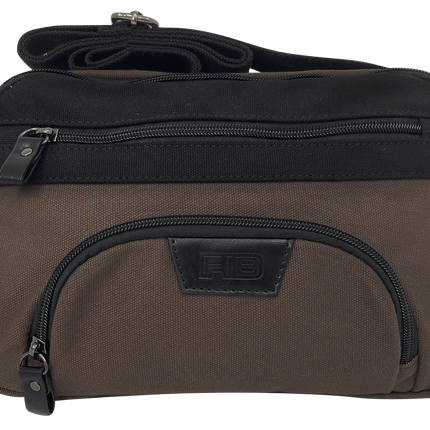 FIB Byron East West Sling Shoulder Bag Travel Adjustable Strap - Brown
