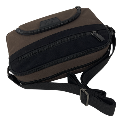 FIB Byron East West Sling Shoulder Bag Travel Adjustable Strap - Brown