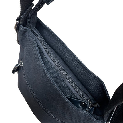 FIB Byron Cotton Canvas Sling Bag Shoulder Travel - Black