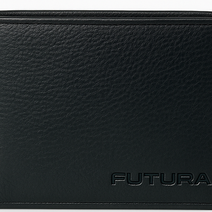Futura Mens RFID Protected Slim Genuine Leather Wallet - Black