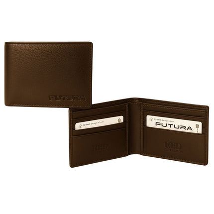 Futura Mens RFID Protected Slim Genuine Leather Wallet - Tan