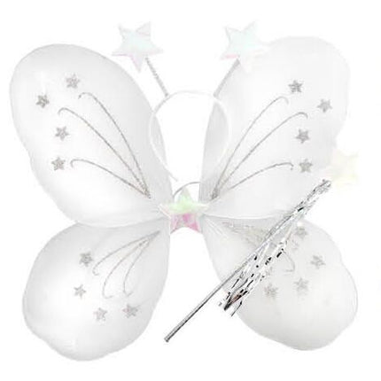 Girls Kids Angel Fairy Butterfly Wing Fancy Princess Dress Up Party Costume Prop - White
