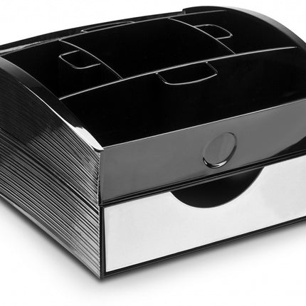 CEP Deluxe Tea Coffee Storage Home Office Organiser Distributor Tray - Black