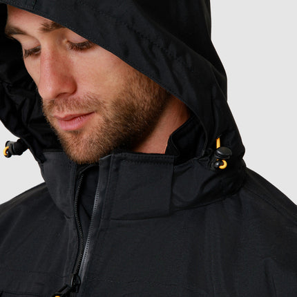Caterpillar Mens Waterproof Zip Jacket w Hood Chinook CAT Winter Ski in Black - 3XL