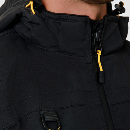 Caterpillar Mens Waterproof Zip Jacket w Hood Chinook CAT Winter Ski in Black - 3XL