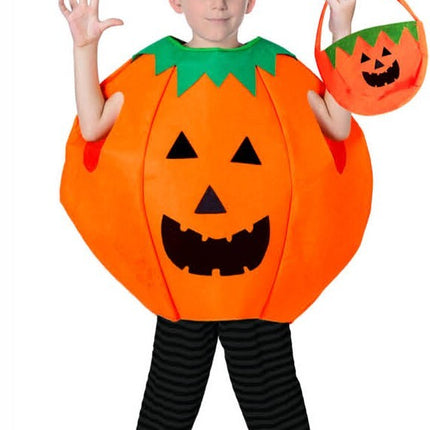 KIDS PUMPKIN COSTUME Halloween Unisex Fancy Dress Up Party Orange Vegetable