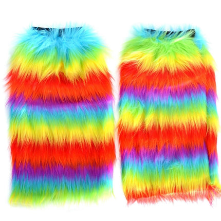 1 Pair Fluffy Leg Warmers Rainbow Gay Pride LGBTQ