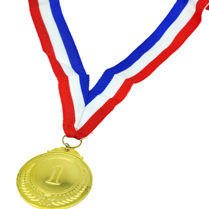 1st METAL GOLD WINNER MEDALS Sports Day School 46cm Ribbon Olympics