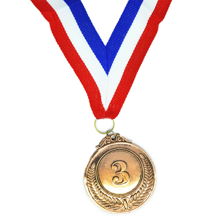 3rd METAL BRONZE WINNER MEDALS Sports Day School 46cm Ribbon