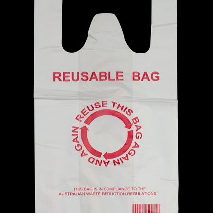 900pcs 22×42cm Eco Design Reusable Plastic Singlet Shopping Bags Grocery Carry Checkout