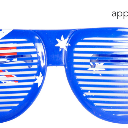 Jumbo Party Costume Glasses  - Australian Flag Design - Wayfarer Oversized 26cm Wide