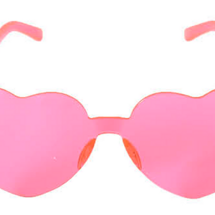 Heart Sun Glasses Metal Frame Costume - Pink