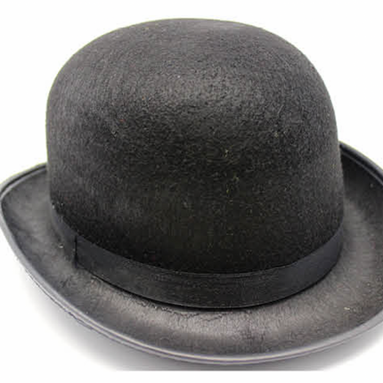 BOWLER HAT Party Vintage Costume Derby Felt Dance Halloween in Black