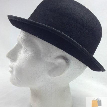 BOWLER HAT Party Vintage Costume Derby Felt Dance Halloween in Black