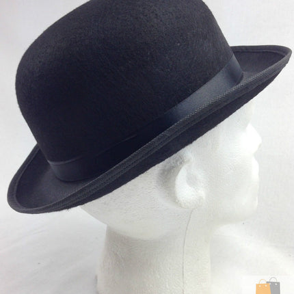BOWLER HAT Party Vintage Costume Derby Felt Dance Halloween in Black