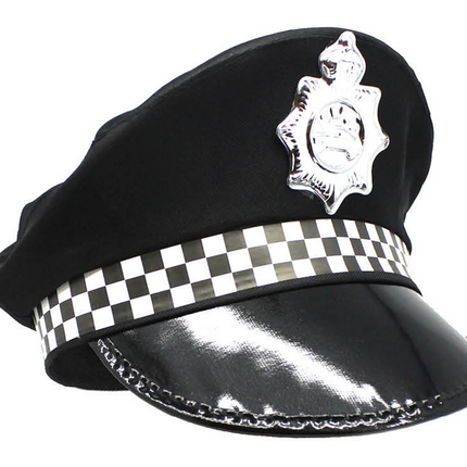 Police Officer Hat Pilot Cop Costume Party Cap Halloween Book Week - Black