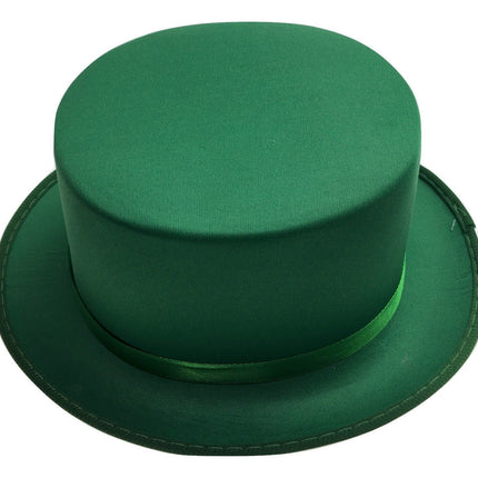 SATIN TOP HAT Costume Party Cap Fancy Dress Trilby Fedora One Size - Green