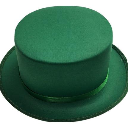 SATIN TOP HAT Costume Party Cap Fancy Dress Trilby Fedora One Size - Green