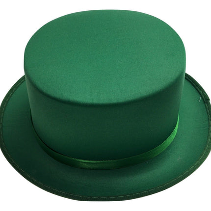SATIN TOP HAT Costume Party Cap Fancy Dress Trilby Fedora One Size - Green
