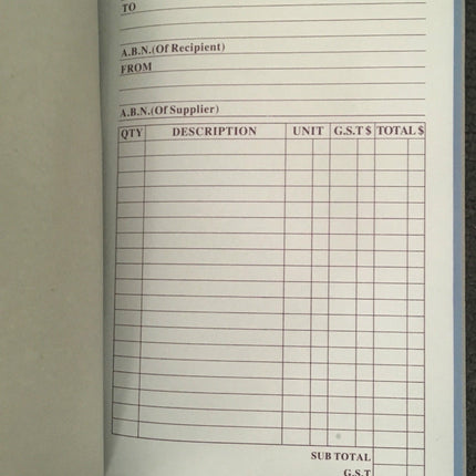 TAX INVOICE BOOK 50 Page Duplicate Statement Carbonless Quote