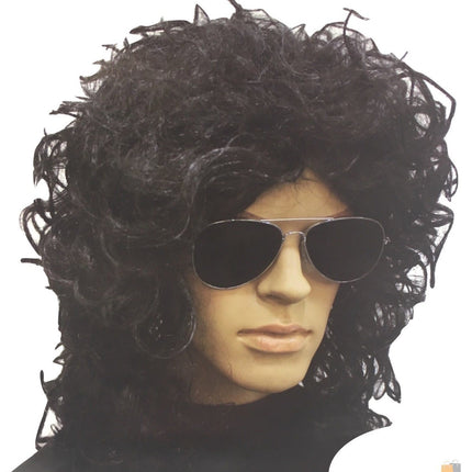 POPSTAR WIG Punk Costume Party Fancy Curly Long Hair Rock 70s 80s