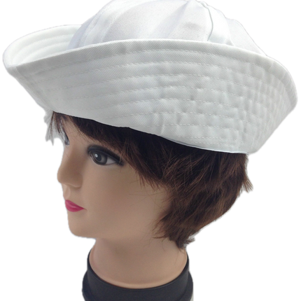 Adult White Sailor Hat Marine Unisex Gob Captain Navy Hen's Night Doughboy Cap
