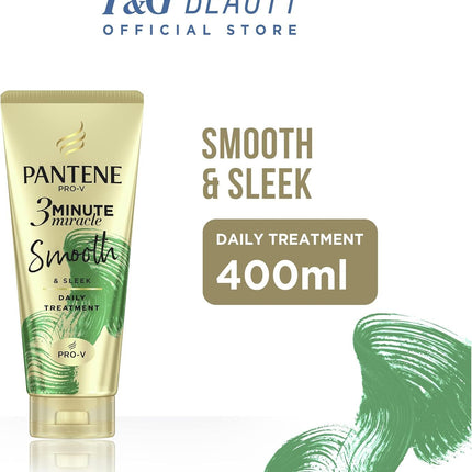 Pantene 3 Minute Miracle Smooth and Sleek - Deep Conditionining Treatment For Frizzy Hair, 400ml