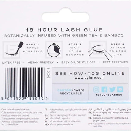 Eylure London Eyelashes 4.5ml 18 Hour Lash Glue Clear Finish