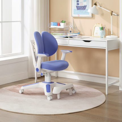 Ergonomic Children Kids Study Chair Set of 2 Height Adjustable - Blue