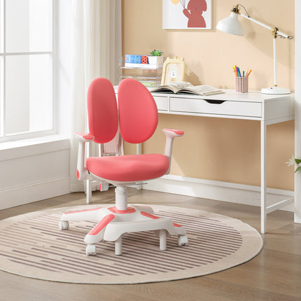 2x Ergonomic Children Kids Study Chairs Height Adjustable - Pink